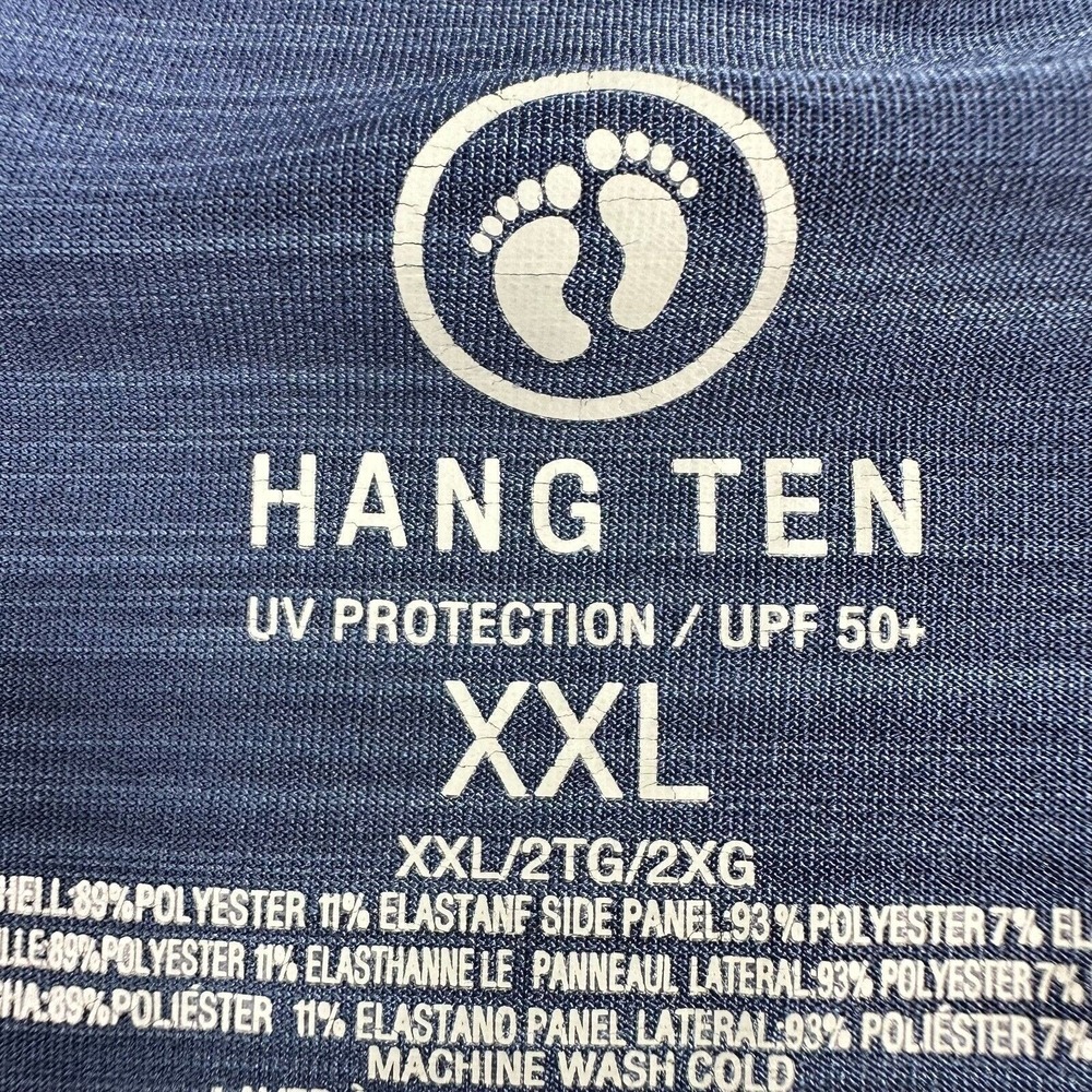 Hang Ten Cycling Jersey Adult XXL Blue Gray Long Sleeve UV pro / UPF 50+ Pockets - Picture 10 of 11